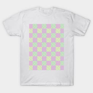 Checkered Love - Pastel Pink, Yellow, Purple and Green T-Shirt